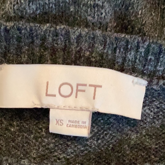 LOFT Charcoal Gray Wool & Cotton Blend Pull Over Oversized Sweater - Picture 8 of 9